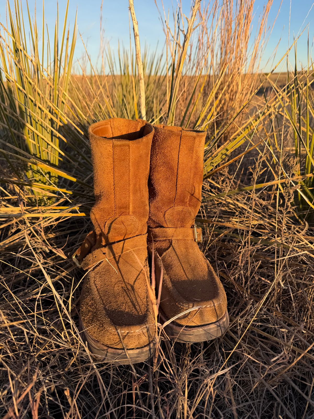 Photo by city_grouse_country_grouse on February 5, 2026 of the Russell Moccasin Co. Zephyr in SB Foot Pecos Chamois Roughout.