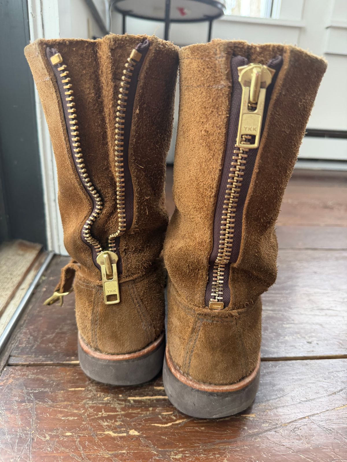 Photo by city_grouse_country_grouse on March 5, 2026 of the Russell Moccasin Co. Zephyr in SB Foot Pecos Chamois Roughout.