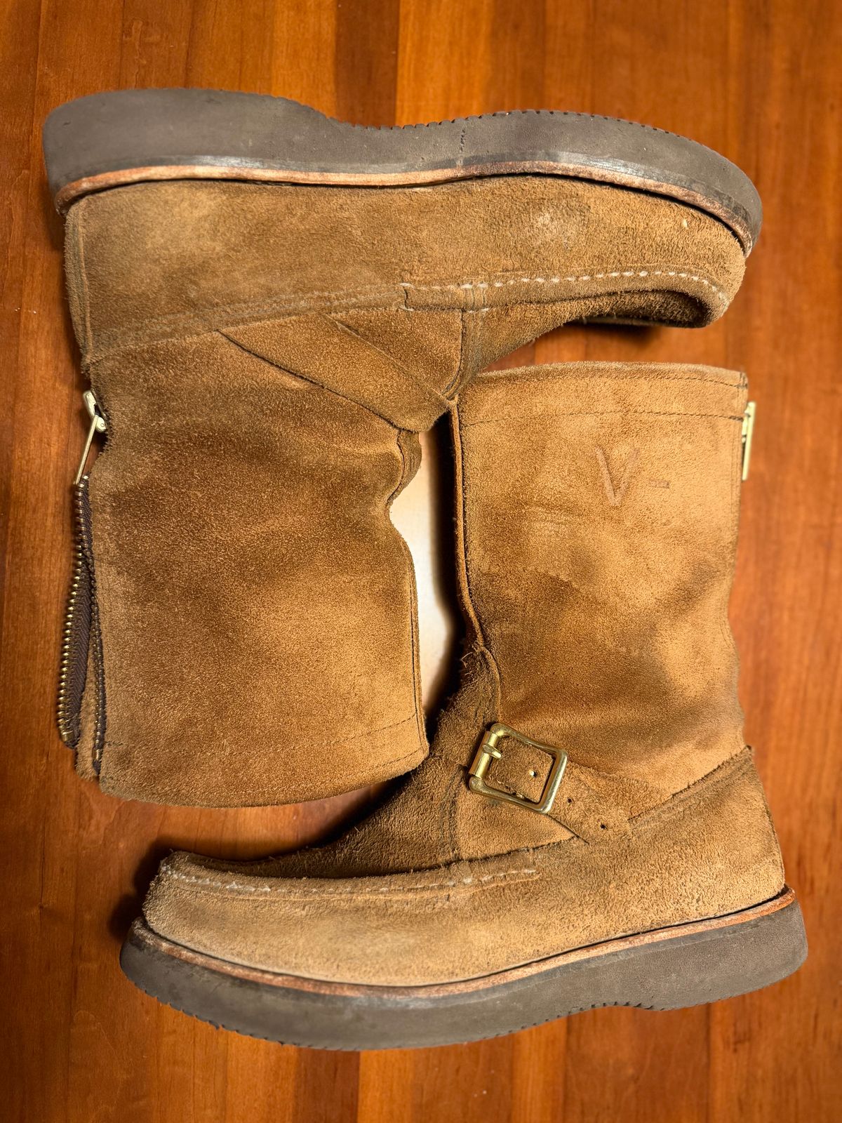 Photo by city_grouse_country_grouse on April 6, 2026 of the Russell Moccasin Co. Zephyr in SB Foot Pecos Chamois Roughout.