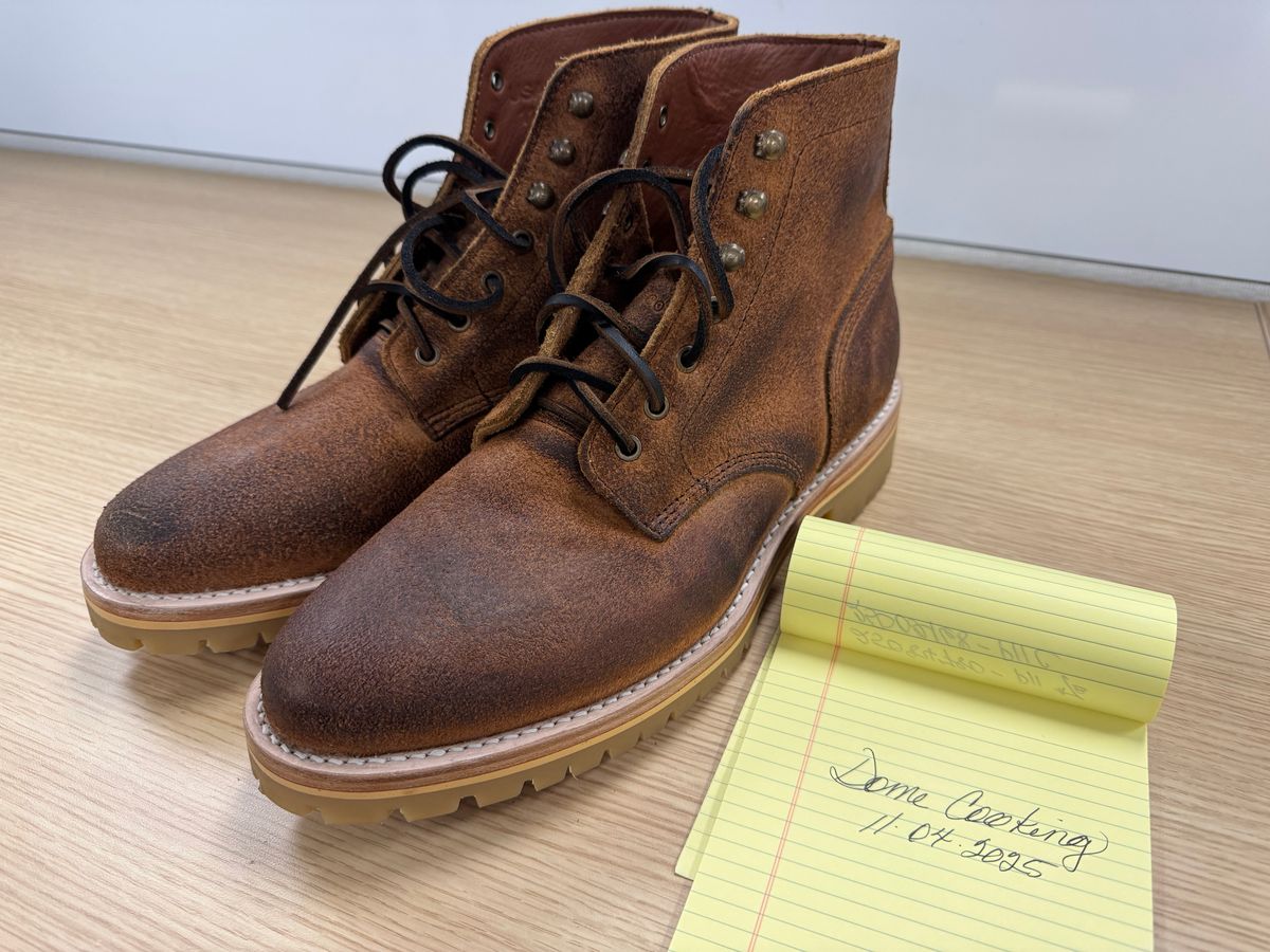 Photo by SlightShoeProblem on November 4, 2025 of the The Urban Wolf Club Colt in Brown Waxed Rough Out.