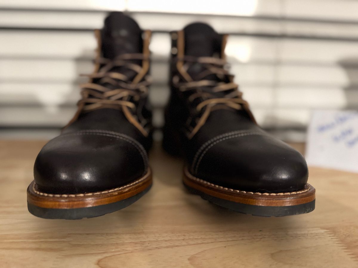 Photo by SlightShoeProblem on October 3, 2025 of the Truman Cap Toe Boot in Black Cypress Teacore.