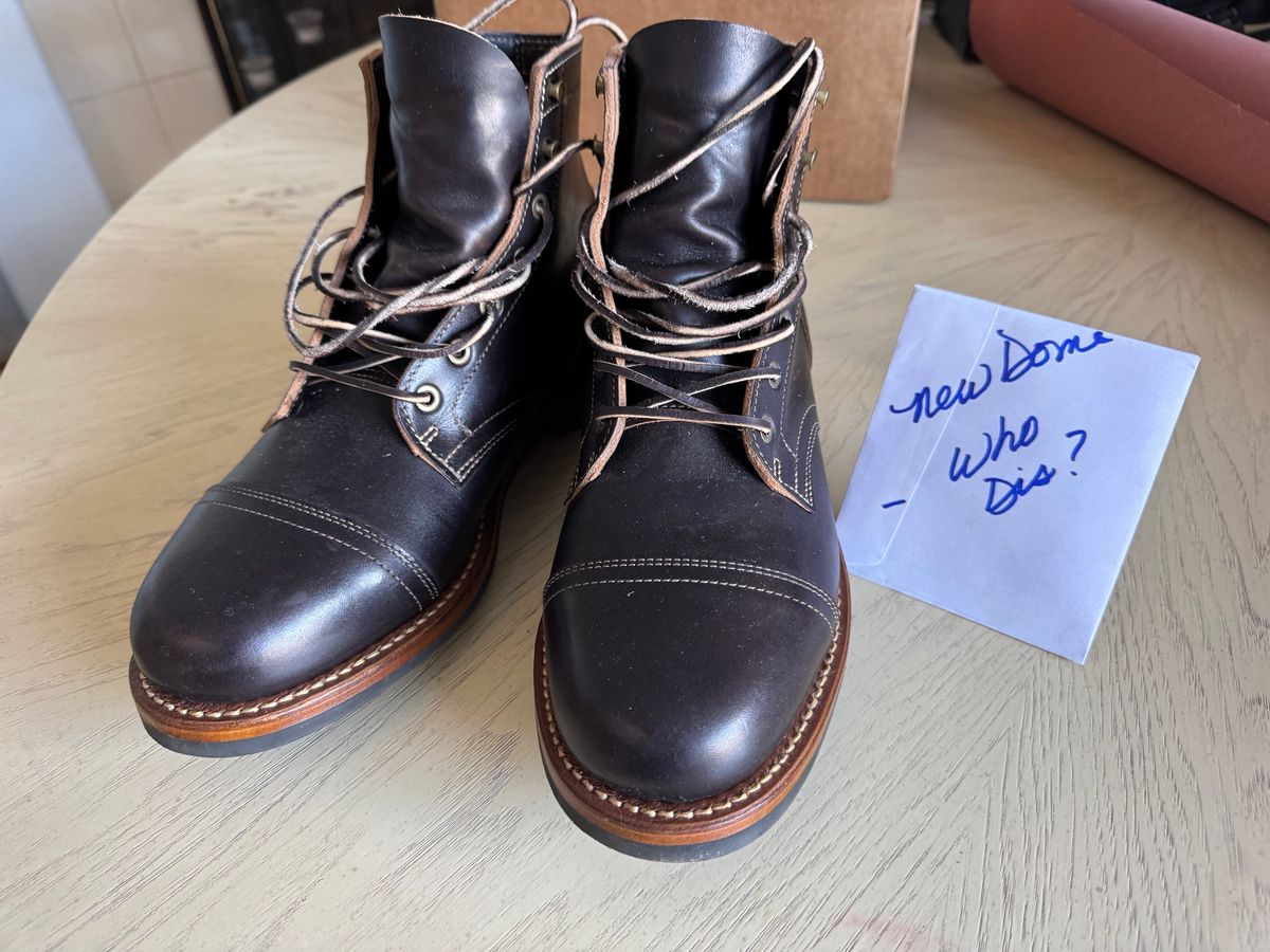 Photo by SlightShoeProblem on October 4, 2025 of the Truman Cap Toe Boot in Black Cypress Teacore.