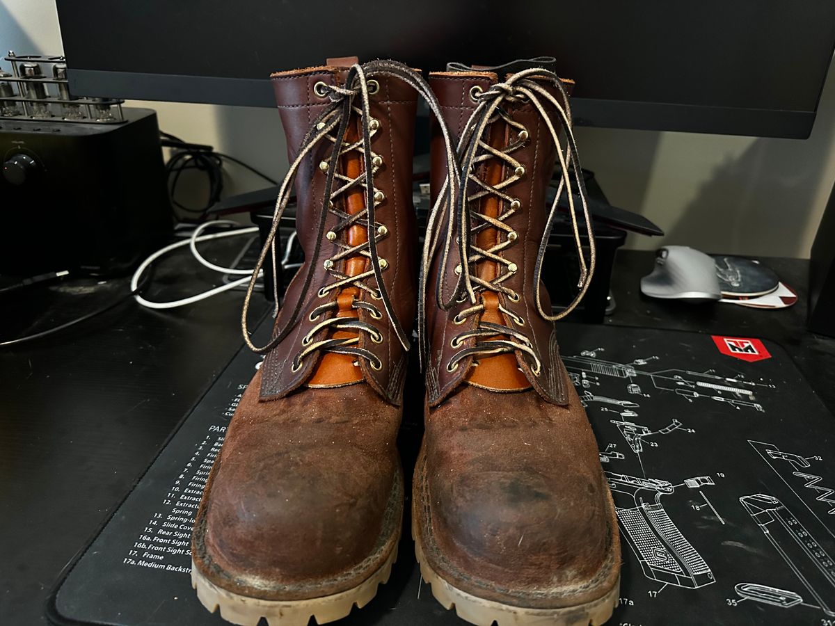 Photo by Bmo052301 on February 11, 2025 of the JK Boots O.T. in Seidel Redwood Oil Tan Roughout.