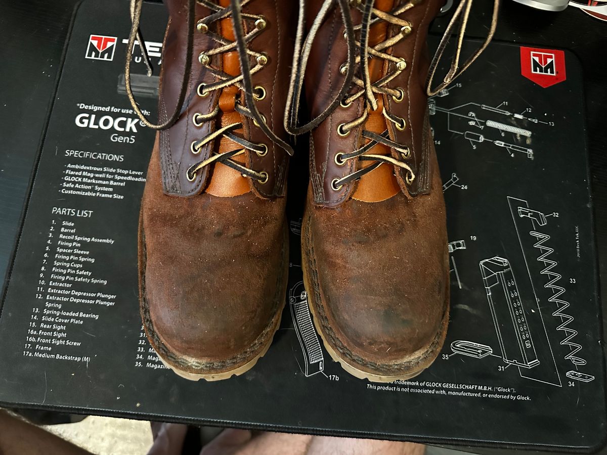Photo by Bmo052301 on February 11, 2025 of the JK Boots O.T. in Seidel Redwood Oil Tan Roughout.