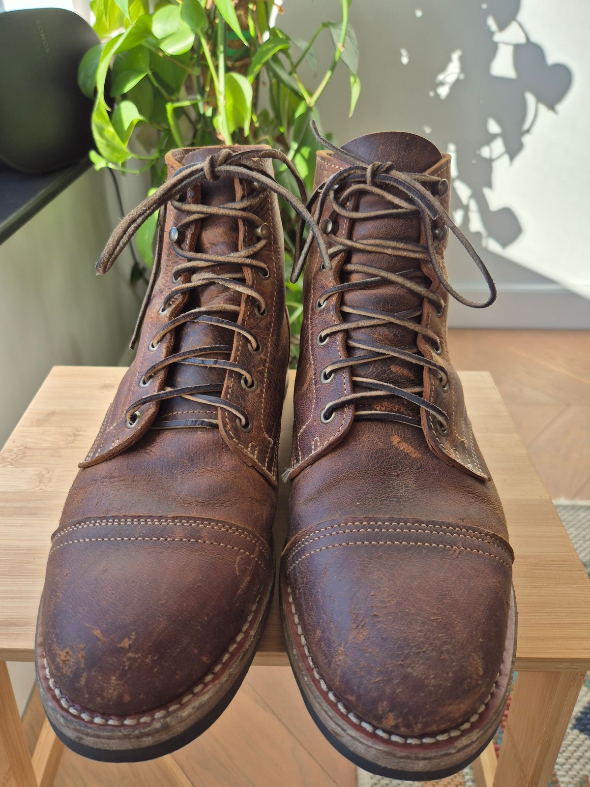 Photo by Slash on July 16, 2025 of the Truman Cap Toe Boot in Gallun Cognac Teton Stag.