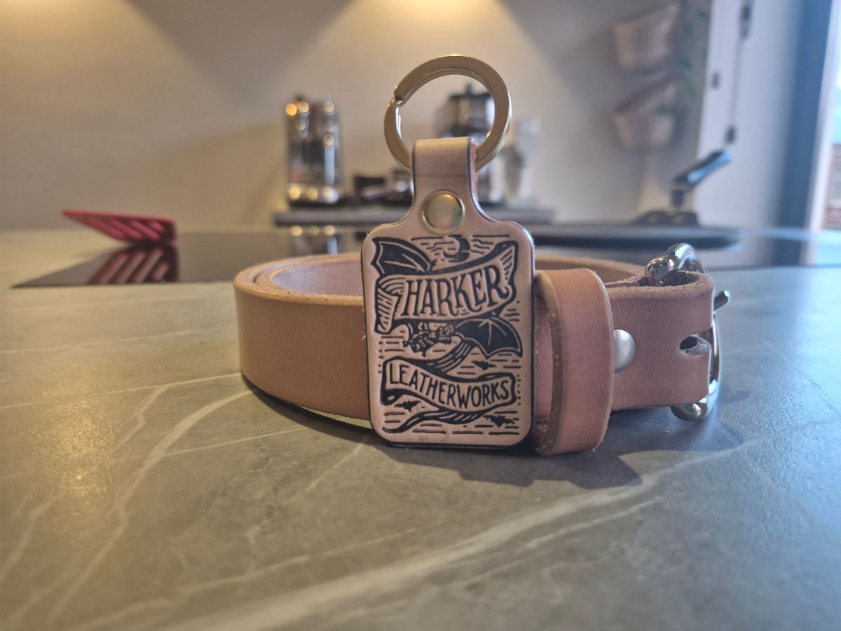 Photo by Slash on November 2, 2025 of the Harker Leatherworks Belt in J&FJ Baker Natural Oak Bark Bridle.