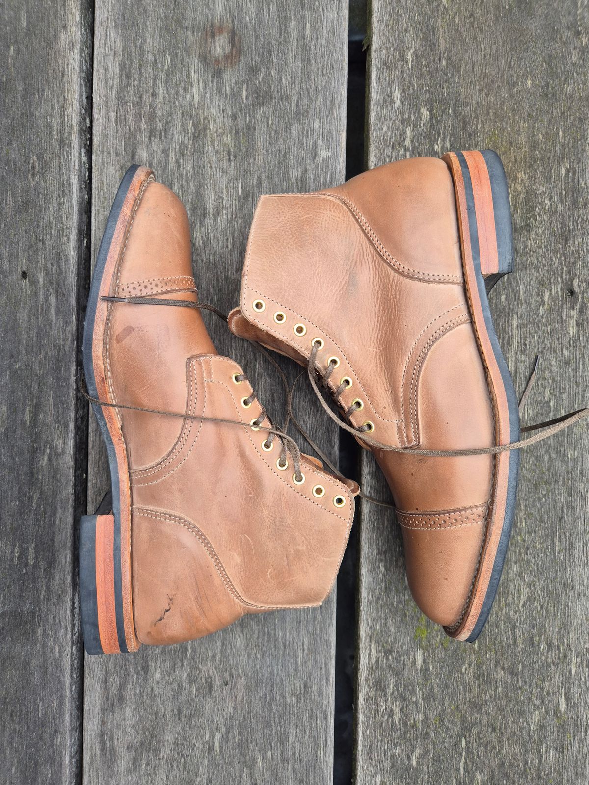 Photo by Slash on October 3, 2025 of the Viberg Service Boot BCT in Maryam Fango Vitello Calf.