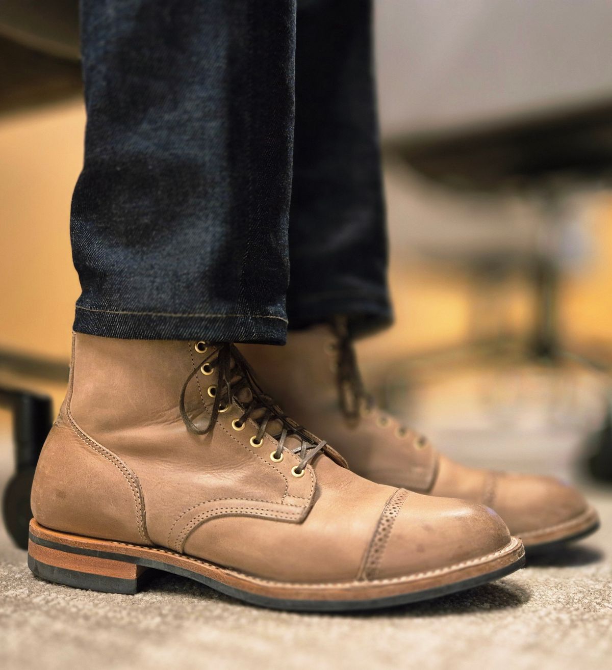 Photo by Slash on August 14, 2025 of the Viberg Service Boot BCT in Maryam Fango Vitello Calf.