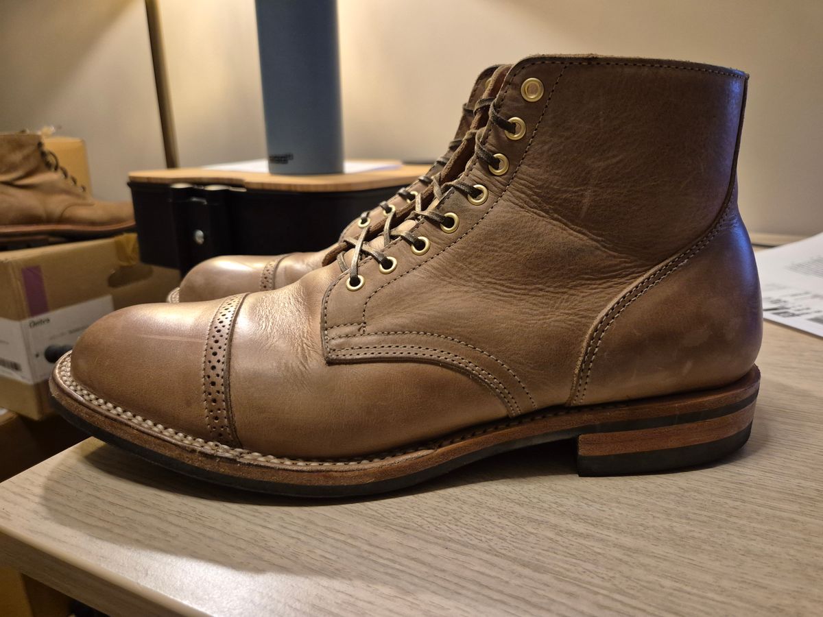Photo by Slash on November 3, 2025 of the Viberg Service Boot BCT in Maryam Fango Vitello Calf.