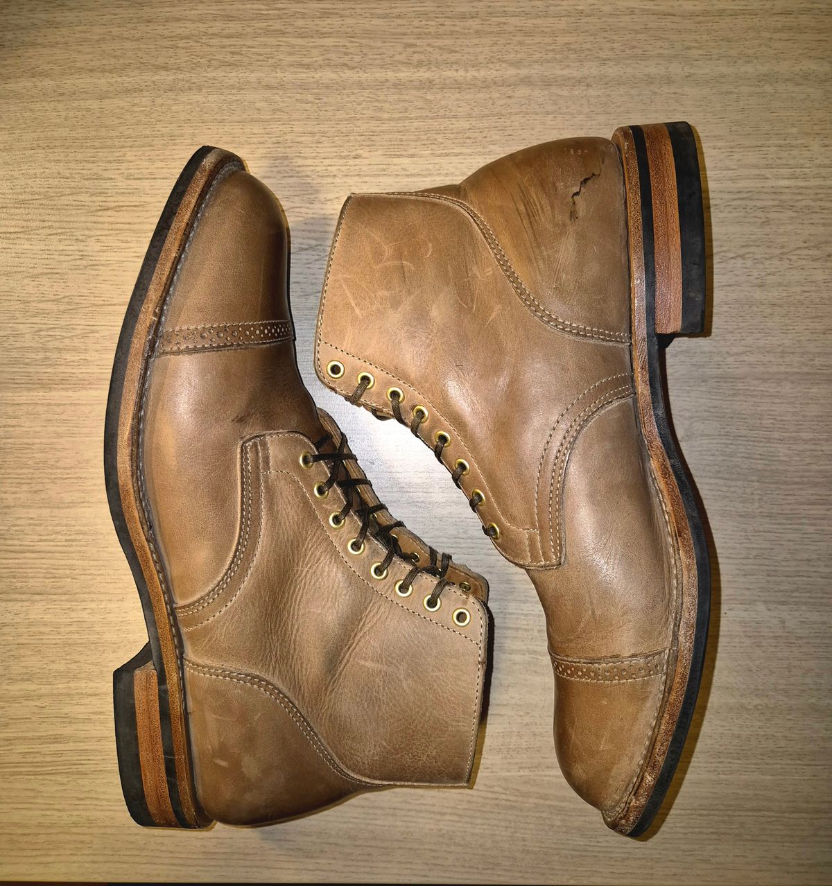 Photo by Slash on November 3, 2025 of the Viberg Service Boot BCT in Maryam Fango Vitello Calf.