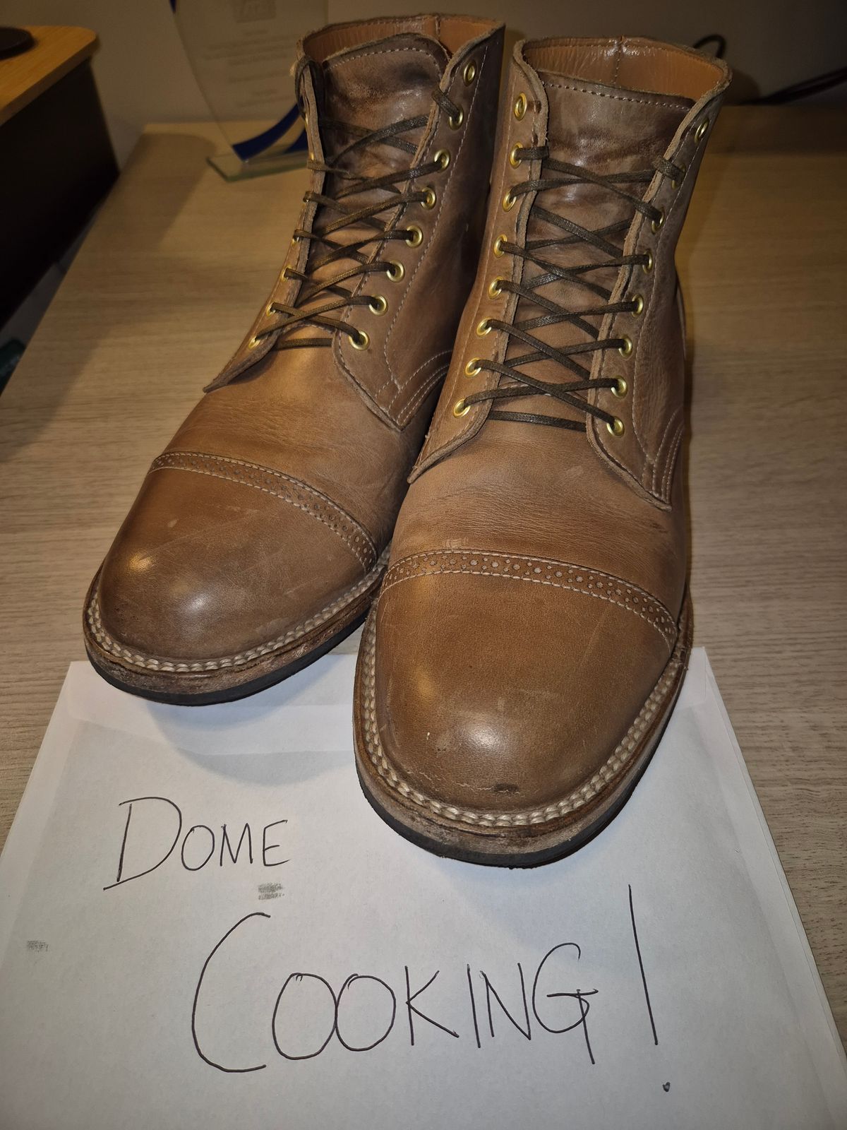 Photo by Slash on November 3, 2025 of the Viberg Service Boot BCT in Maryam Fango Vitello Calf.