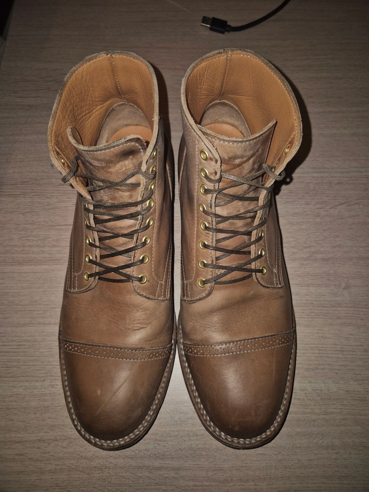 Photo by Slash on November 3, 2025 of the Viberg Service Boot BCT in Maryam Fango Vitello Calf.