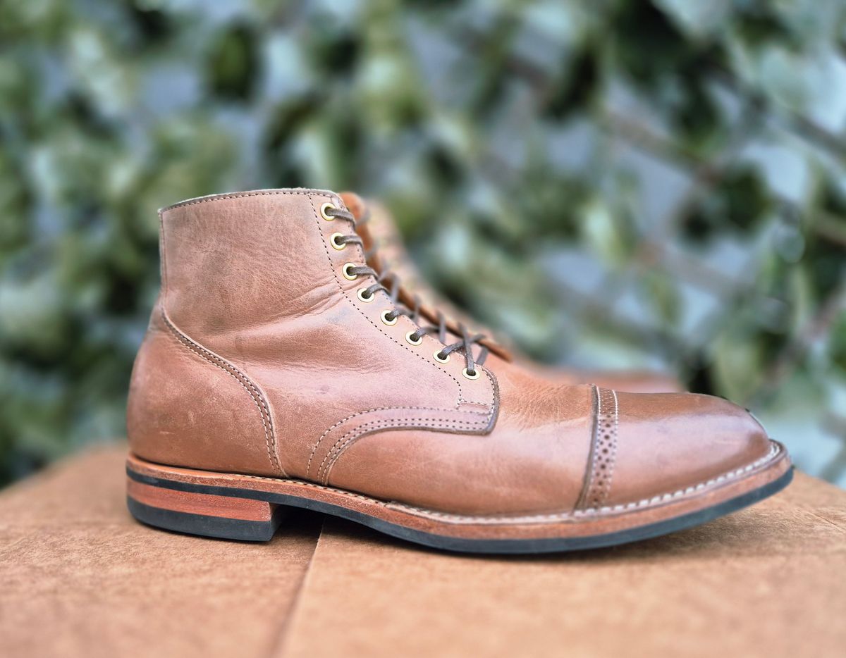 Photo by Slash on December 5, 2025 of the Viberg Service Boot BCT in Maryam Fango Vitello Calf.