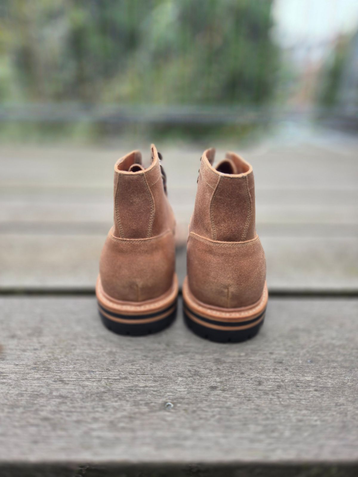 Photo by Slash on October 3, 2025 of the Grant Stone Diesel Boot in C.F. Stead Natural Waxy Commander Suede.