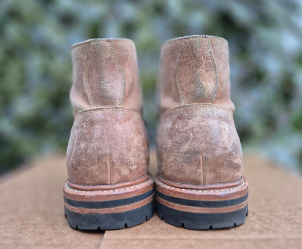 Photo by Slash on December 5, 2025 of the Grant Stone Diesel Boot in C.F. Stead Natural Waxy Commander Suede.