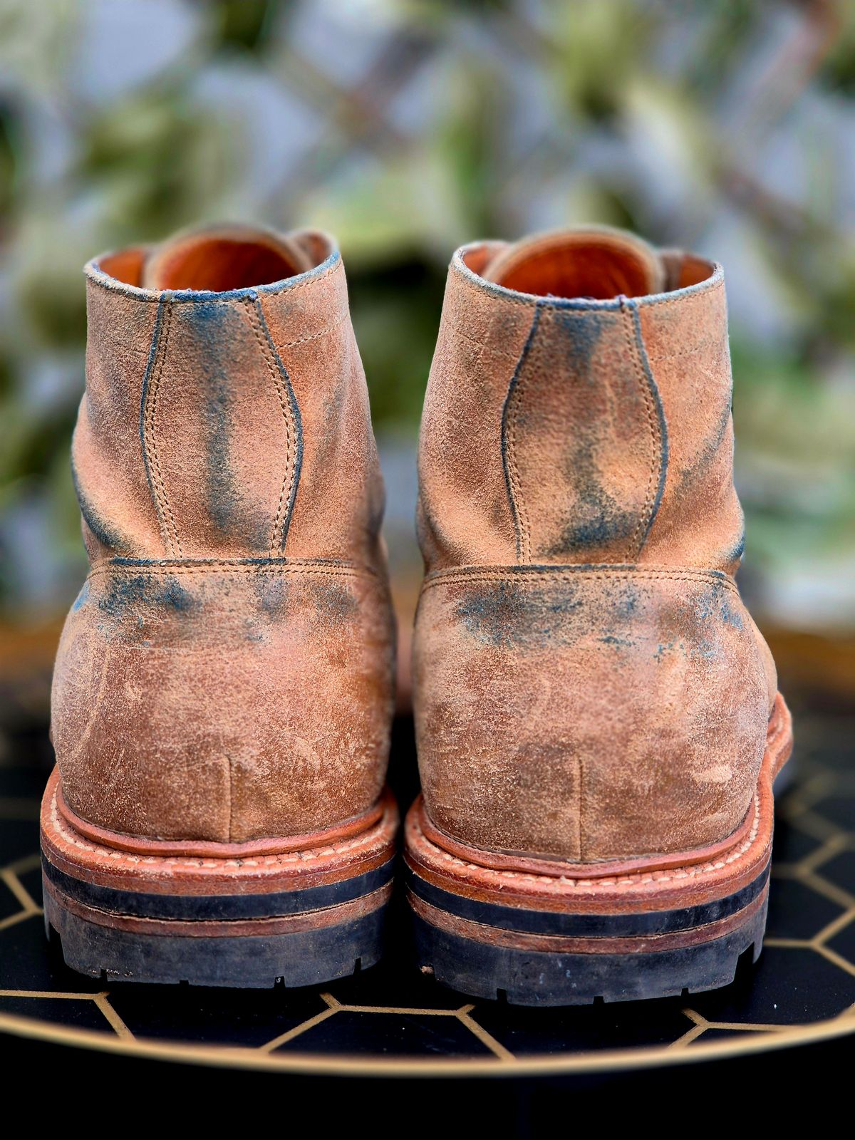 Photo by Slash on April 4, 2026 of the Grant Stone Diesel Boot in C.F. Stead Natural Waxy Commander Suede.