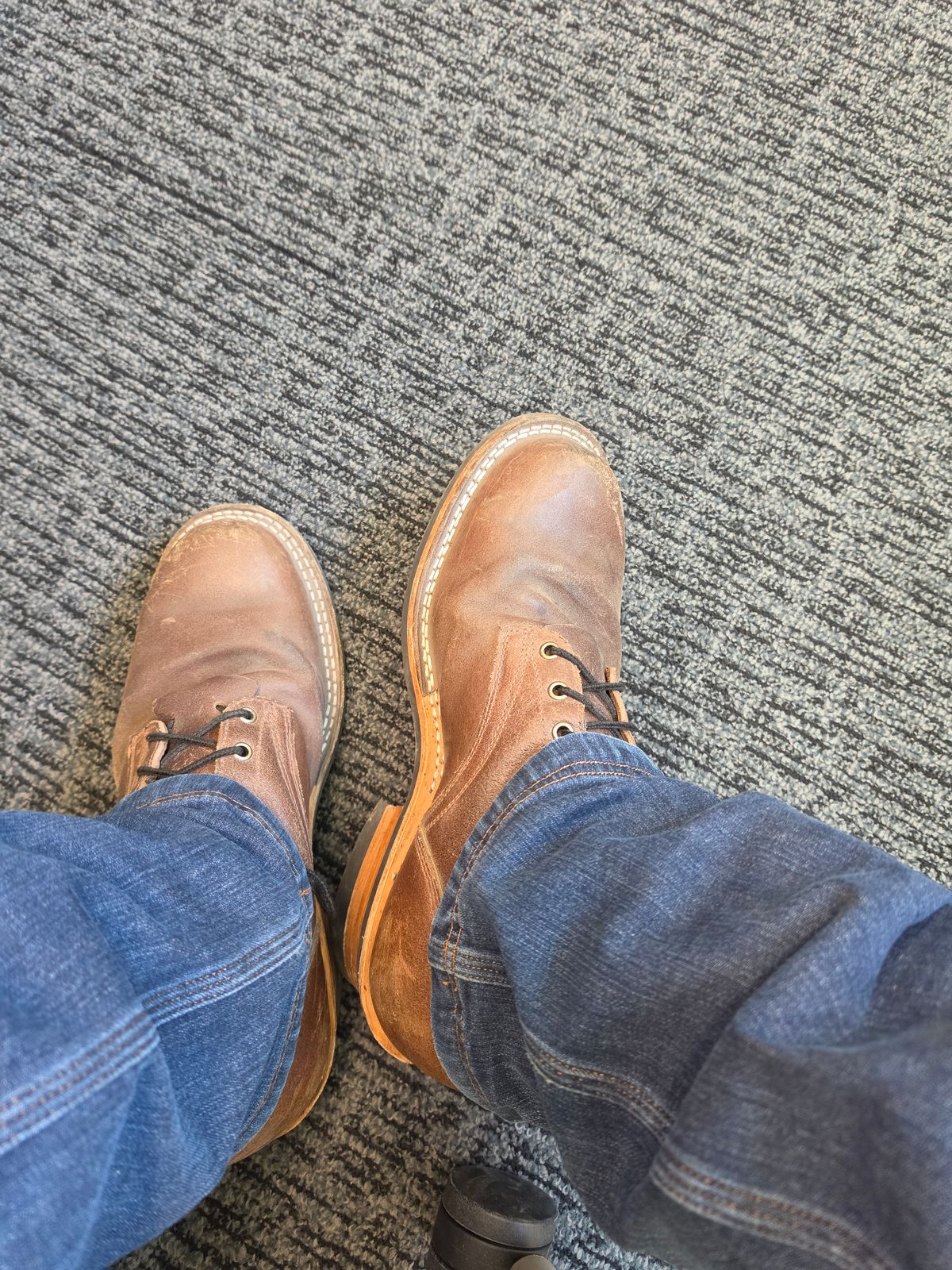 Photo by Drake on May 25, 2026 of the Frank's Boots Wilshire in Horween Natural Waxed Flesh.