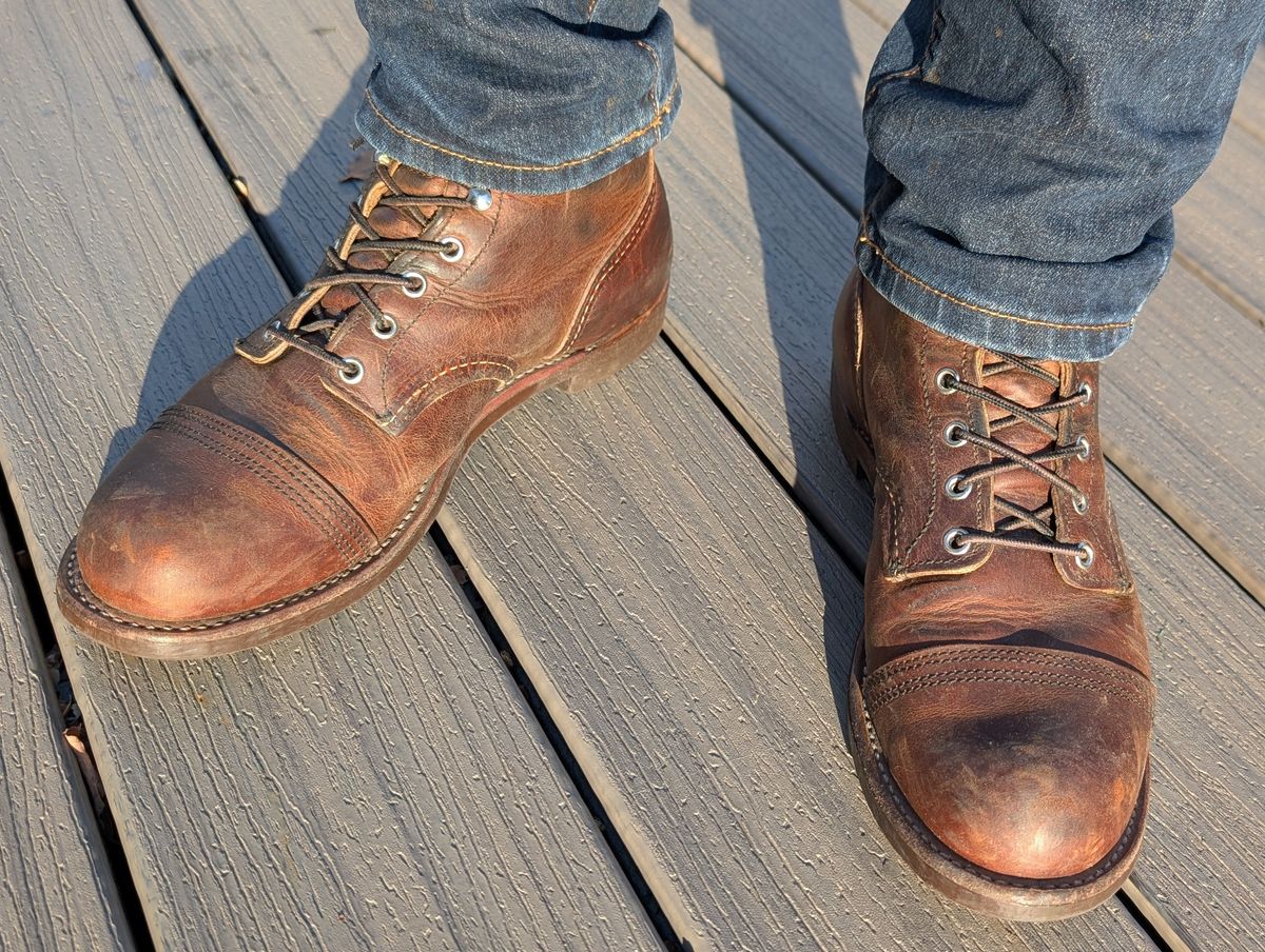 Photo by TheOneRoad on November 8, 2025 of the Red Wing Iron Ranger in S.B. Foot Copper Rough and Tough.