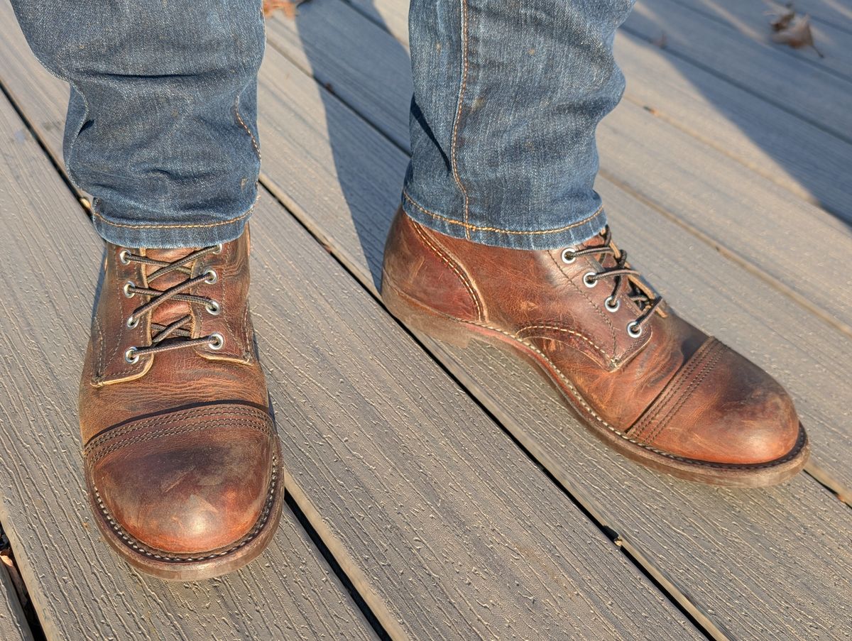 Photo by TheOneRoad on November 8, 2025 of the Red Wing Iron Ranger in S.B. Foot Copper Rough and Tough.