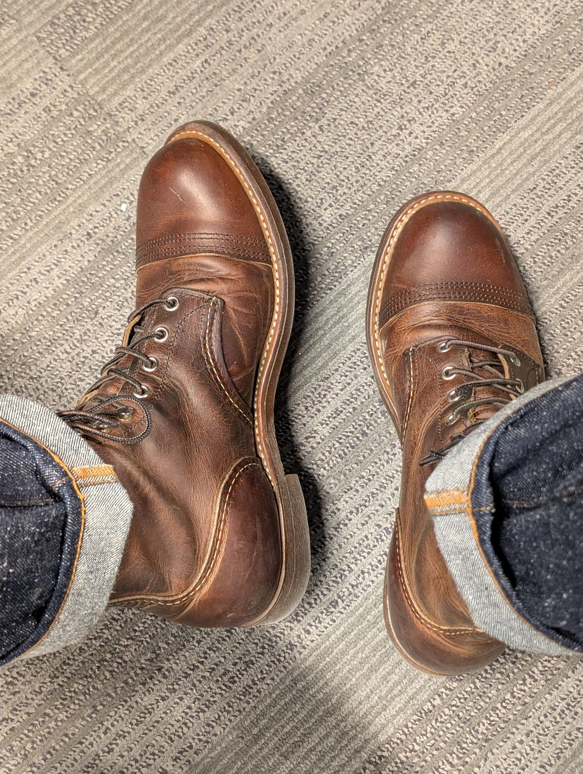 Photo by TheOneRoad on February 3, 2026 of the Red Wing Iron Ranger in S.B. Foot Copper Rough and Tough.