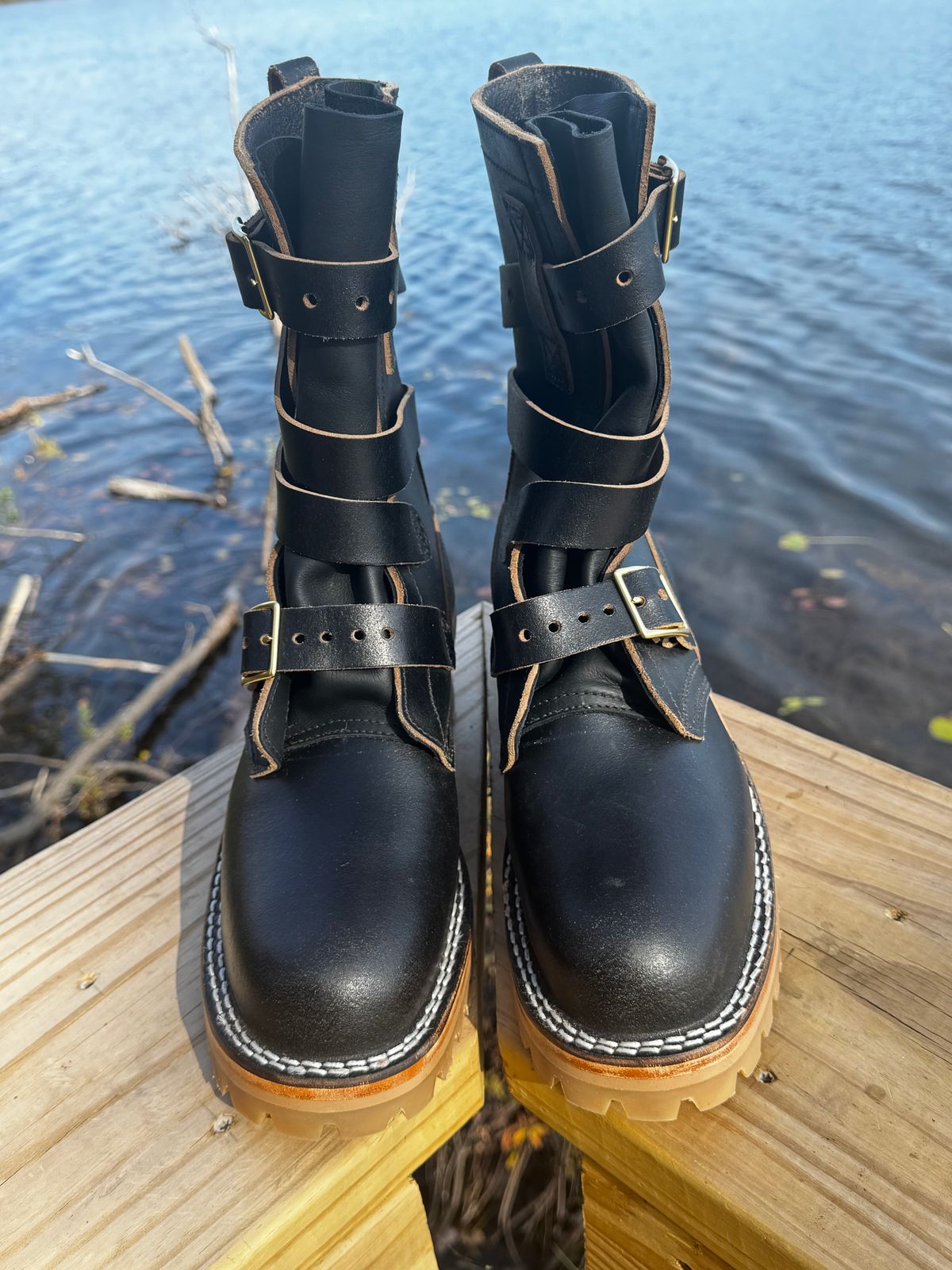 Photo by tgetzen on October 1, 2025 of the Nicks TankerPro in Horween Black Waxed Flesh.