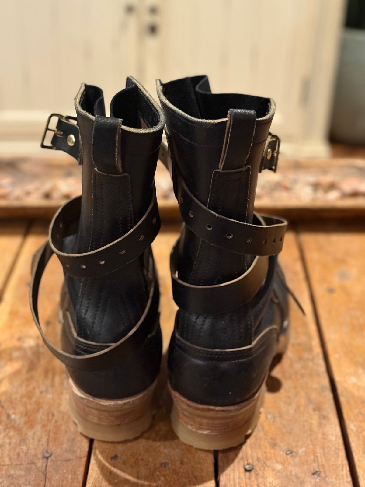 Photo by tgetzen on February 6, 2026 of the Nicks TankerPro in Horween Black Waxed Flesh.