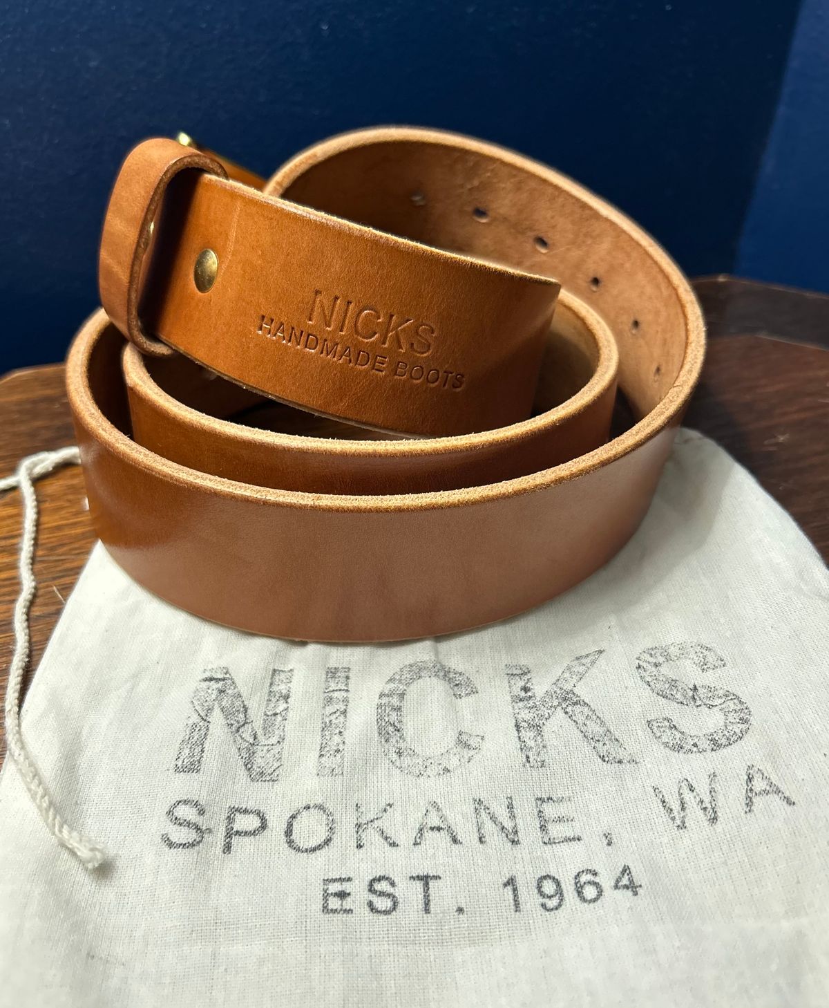 Photo by Ankle333 on October 4, 2025 of the Nicks Heavy Duty Work Belt in Wickett & Craig Buck Brown Traditional Harness.
