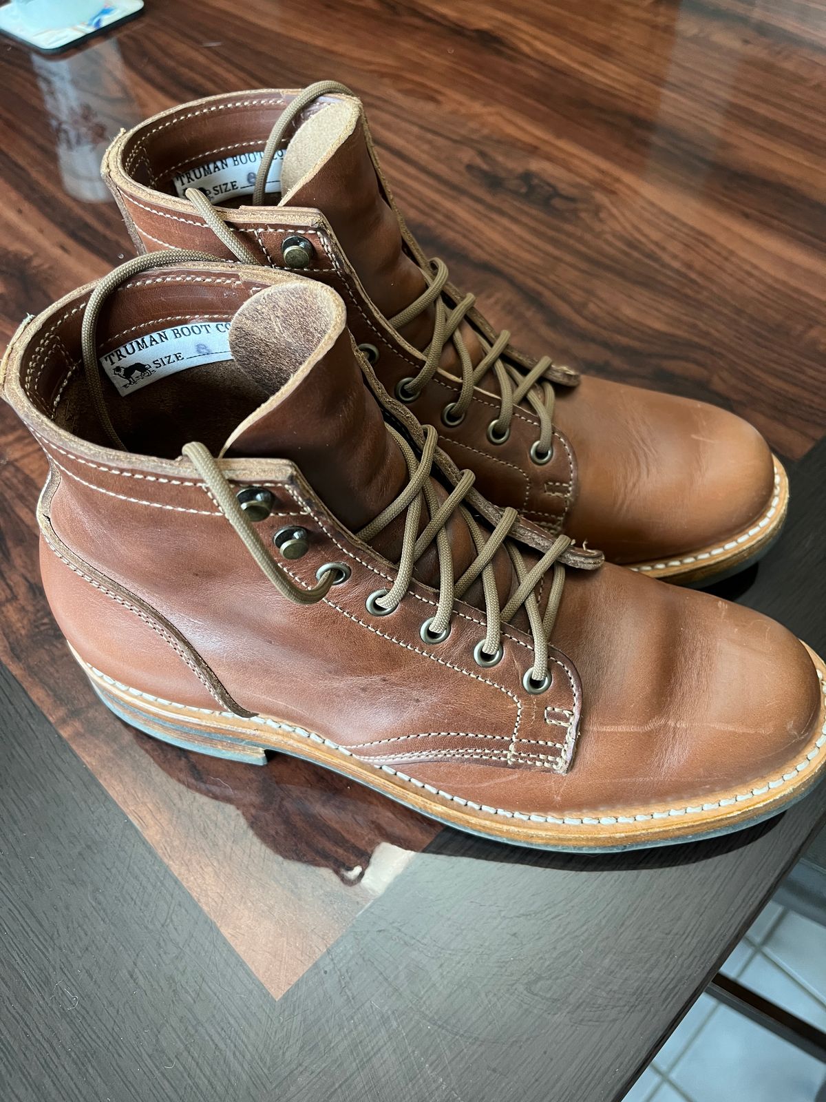 Photo by glddstgpsy on April 23, 2024 of the Truman Plain Toe Boot in Horween Autumn Chromexcel.