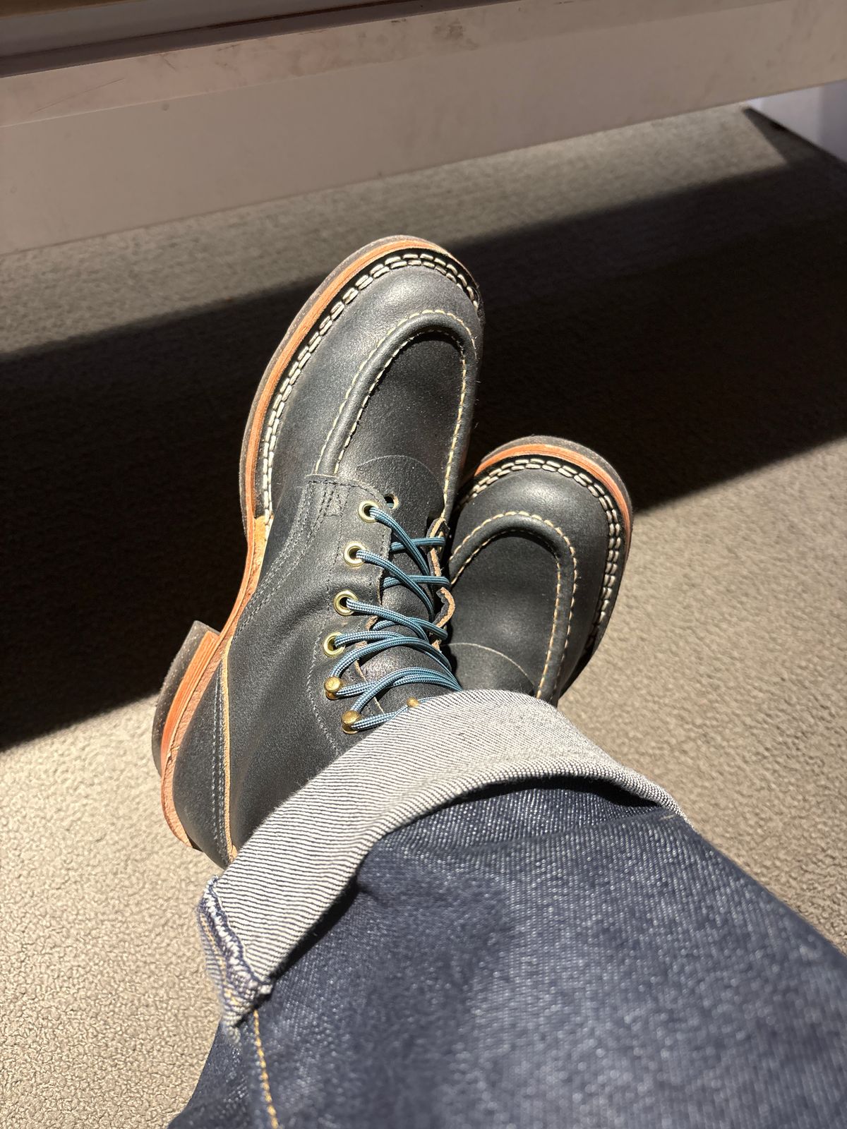 Photo by glddstgpsy on April 15, 2026 of the Nicks MTO in Horween Pacific Waxed Flesh.