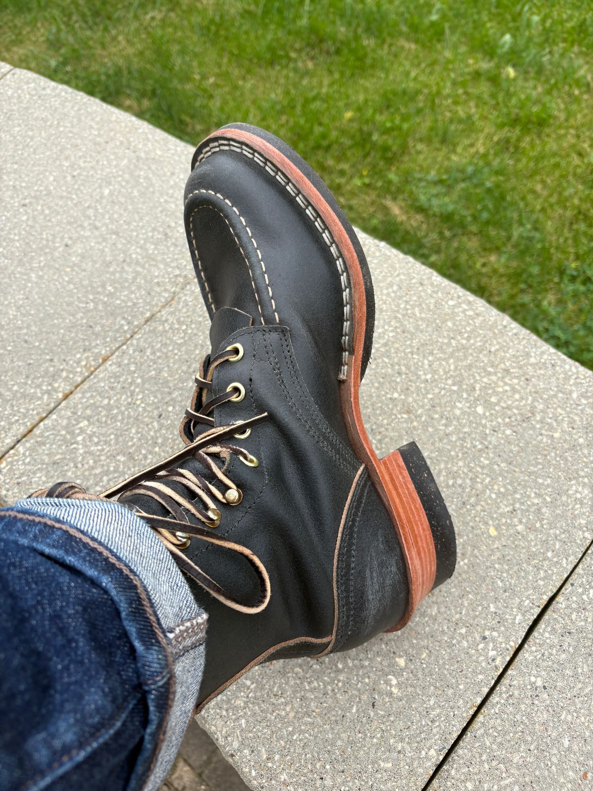 Photo by glddstgpsy on May 19, 2026 of the Nicks MTO in Horween Pacific Waxed Flesh.
