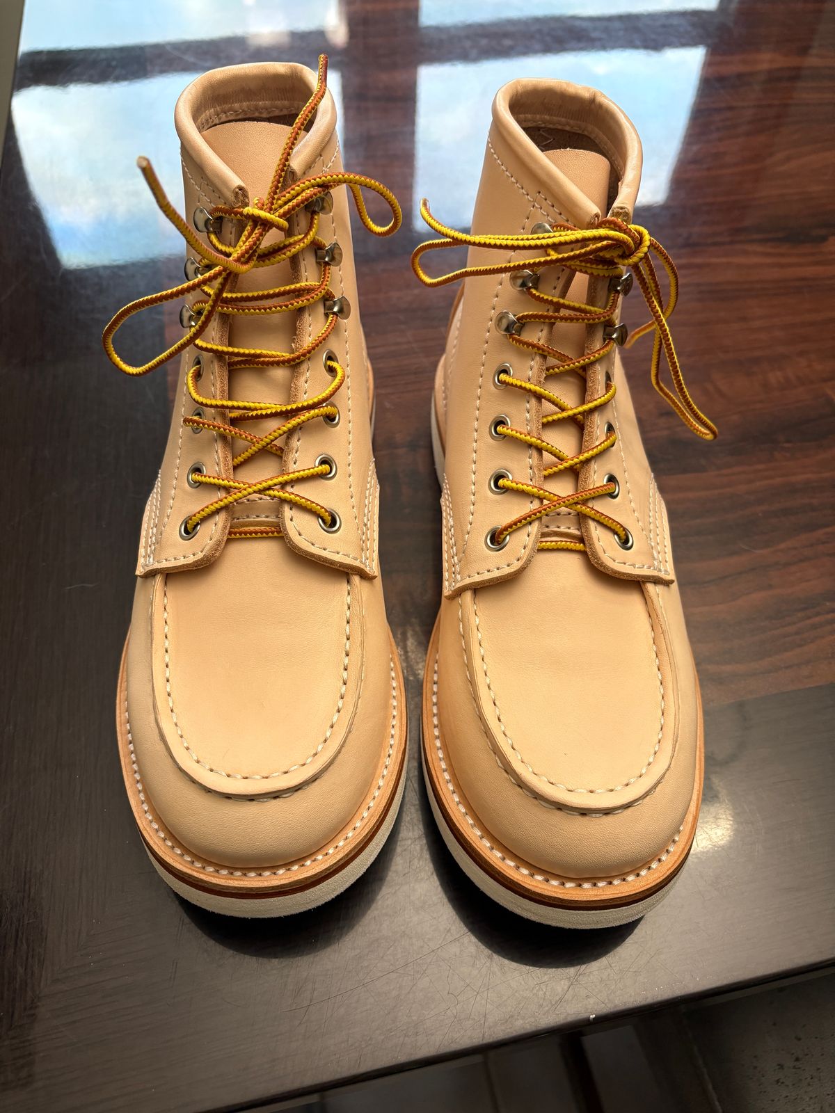 Photo by glddstgpsy on June 16, 2025 of the KIND TENDER Moctoe Boots in Italian Veg-Tanned Leather.