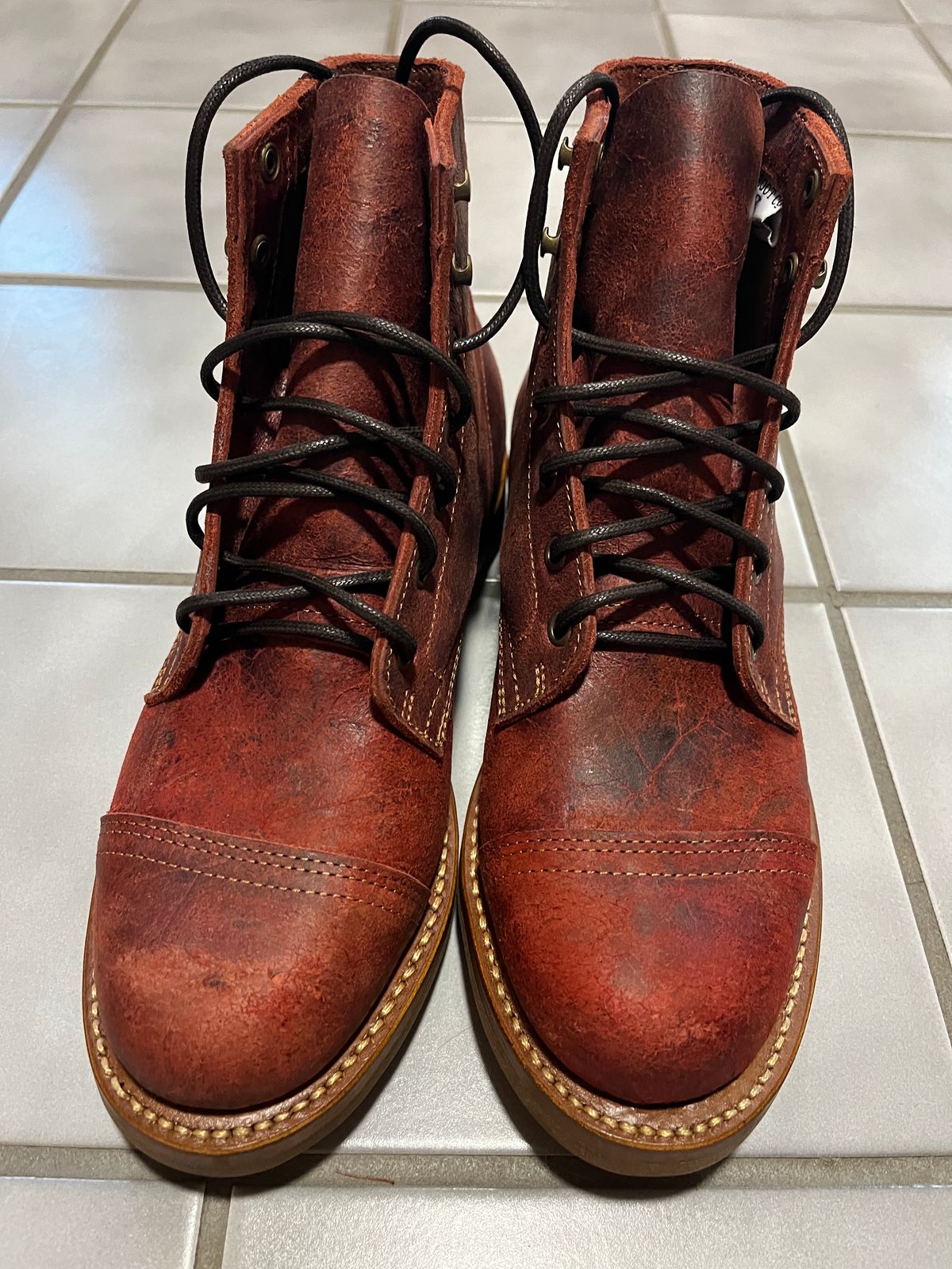 Photo by glddstgpsy on May 30, 2024 of the Truman Cap Toe Boot in C.F. Stead Russet Red Rambler.