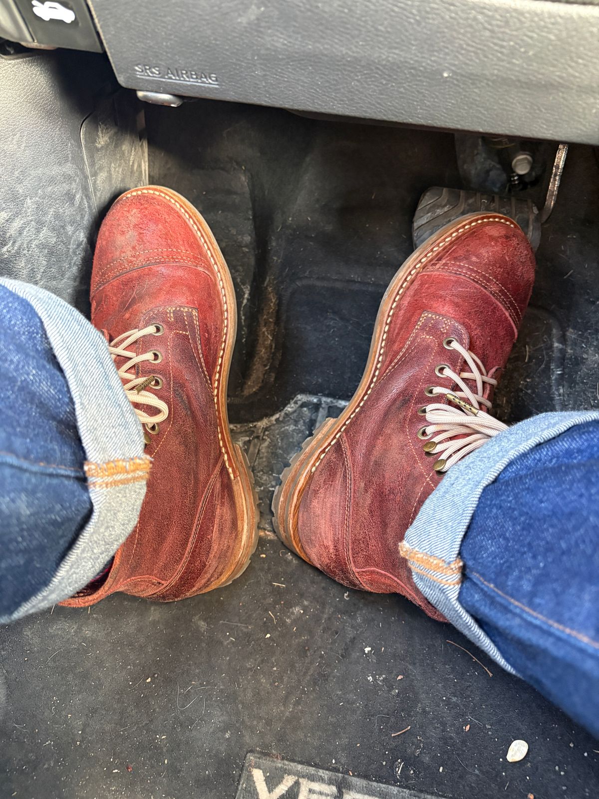 Photo by glddstgpsy on February 10, 2026 of the Truman Cap Toe Boot in C.F. Stead Russet Red Rambler.