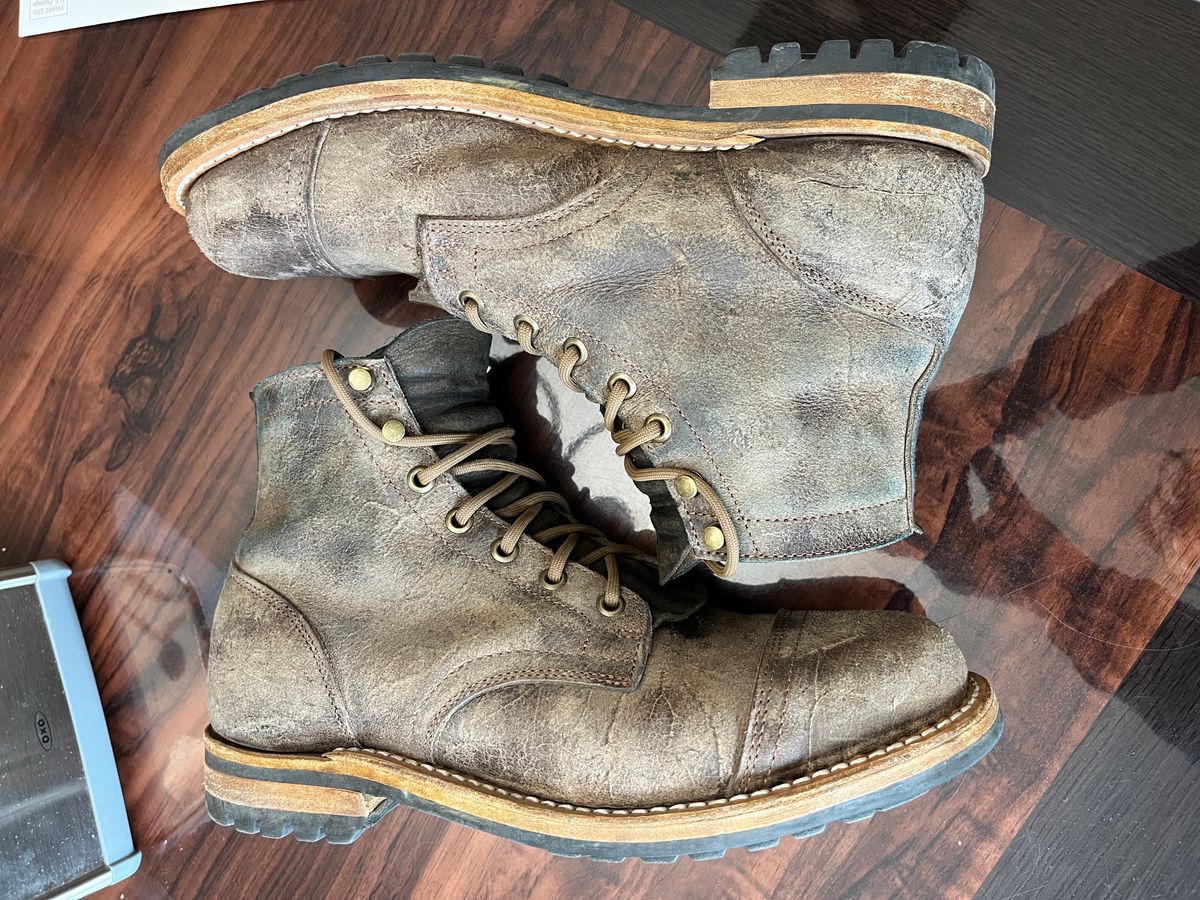 Photo by glddstgpsy on March 24, 2024 of the Truman Cap Toe Boot in C.F. Stead Stone Rambler.
