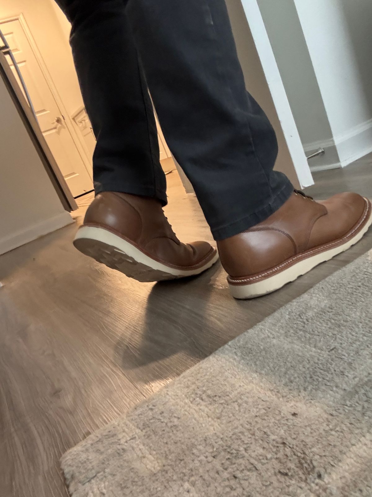 Photo by vanillerthriller on May 21, 2025 of the Grant Stone Diesel Boot in Horween Dune Chromexcel.