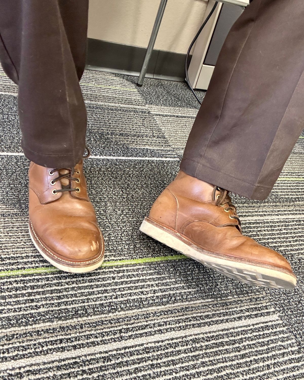 Photo by vaniller_thriller on February 6, 2026 of the Grant Stone Diesel Boot in Horween Dune Chromexcel.