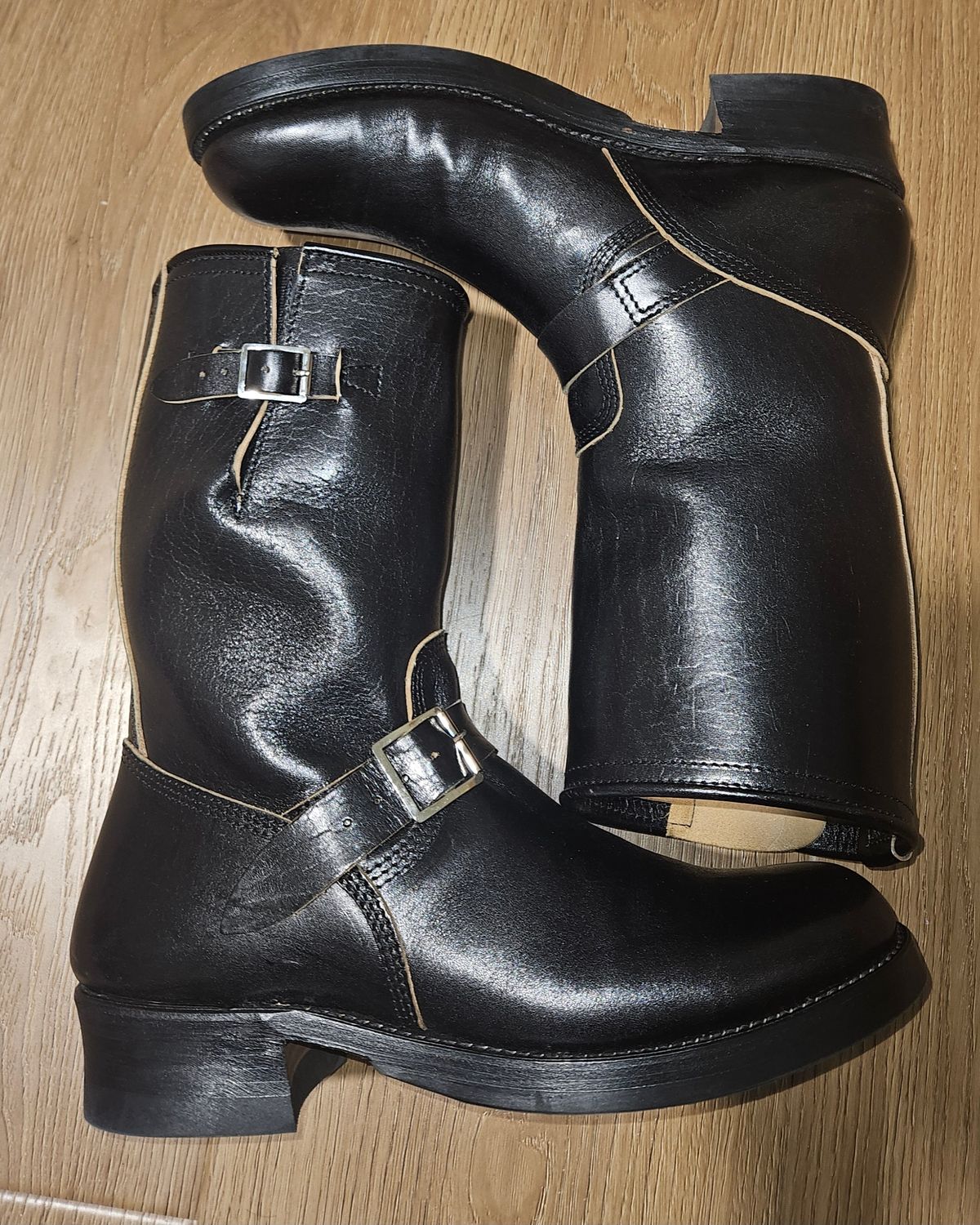 Photo by Adam_C on April 27, 2026 of the John Lofgren Wabash Engineer Boots in Shinki Black Teacore Horsebutt.