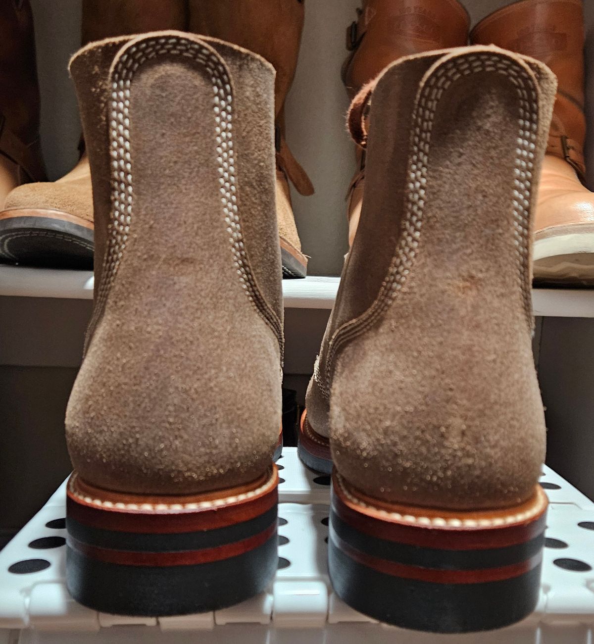 Photo by Adam_C on May 24, 2025 of the John Lofgren M-43 Service Shoes in Horween Natural Chromexcel Roughout.
