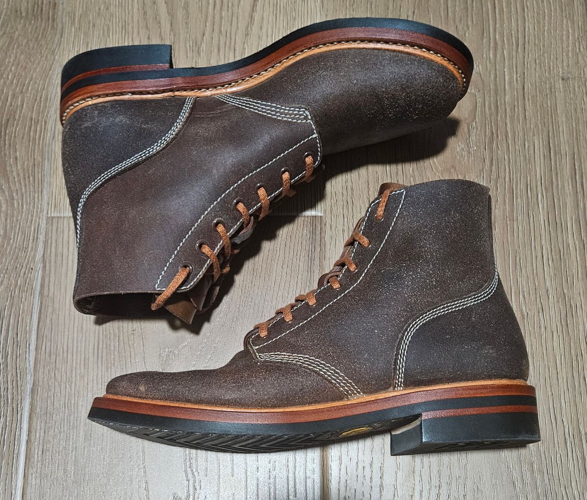 Photo by Adam_C on July 10, 2025 of the John Lofgren M-43 Service Shoes in Horween Natural Chromexcel Roughout.