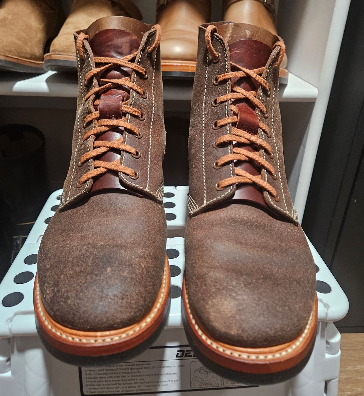 Photo by Adam_C on July 10, 2025 of the John Lofgren M-43 Service Shoes in Horween Natural Chromexcel Roughout.