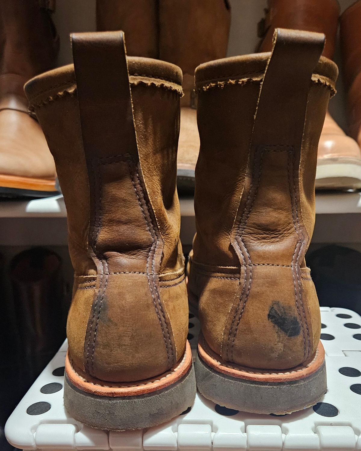 Photo by Adam_C on May 25, 2025 of the Russell Moccasin Co. Bronze Chamois Backcountry in Horween Bronze Chamois.