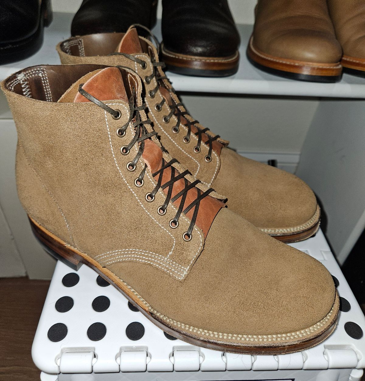 Photo by Adam_C on February 5, 2026 of the Viberg Boondocker in Horween Marine Field Roughout.