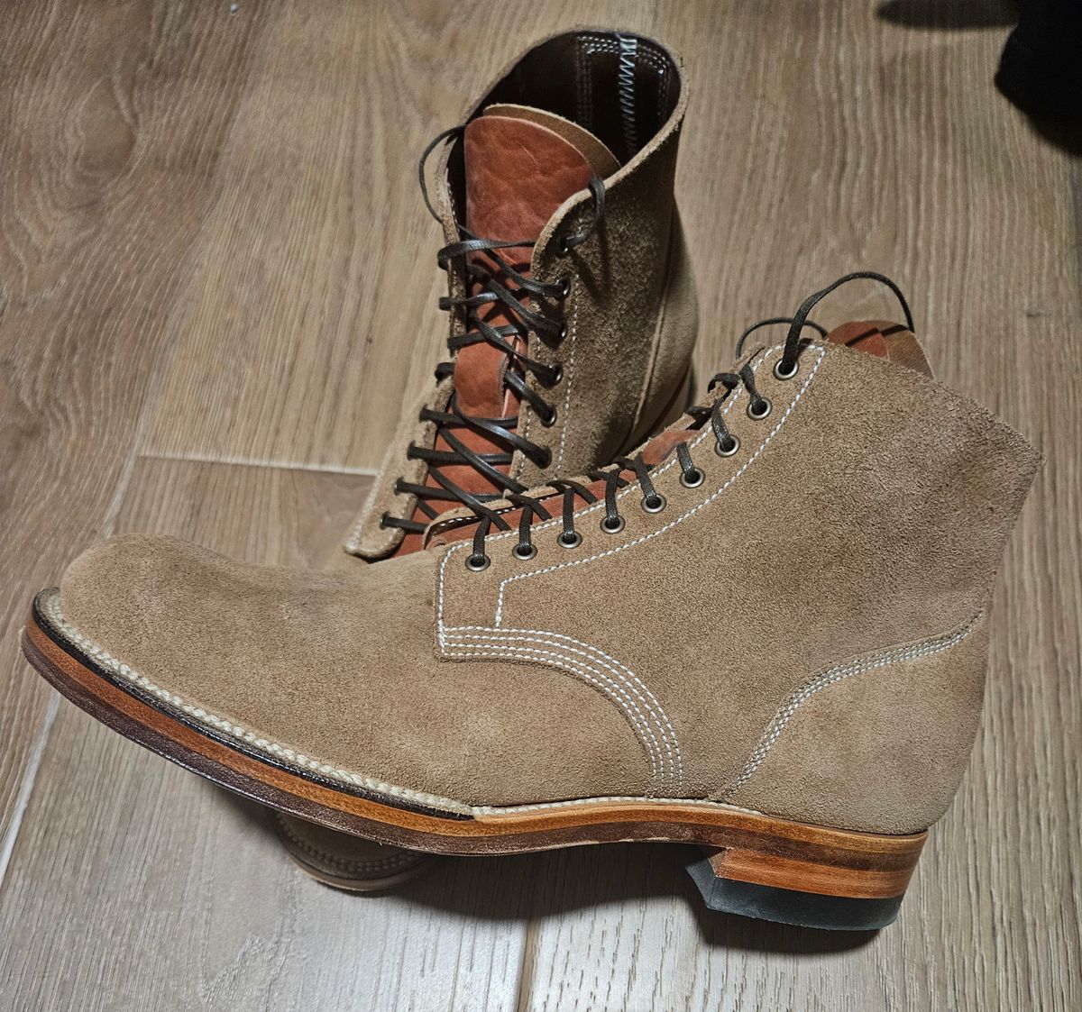 Photo by Adam_C on July 10, 2025 of the Viberg Boondocker in Horween Marine Field Roughout.