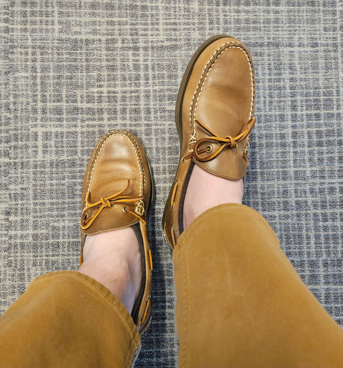 Photo by Adam_C on July 3, 2025 of the Oak Street Bootmakers Camp Moc in Horween Natural Chromexcel.