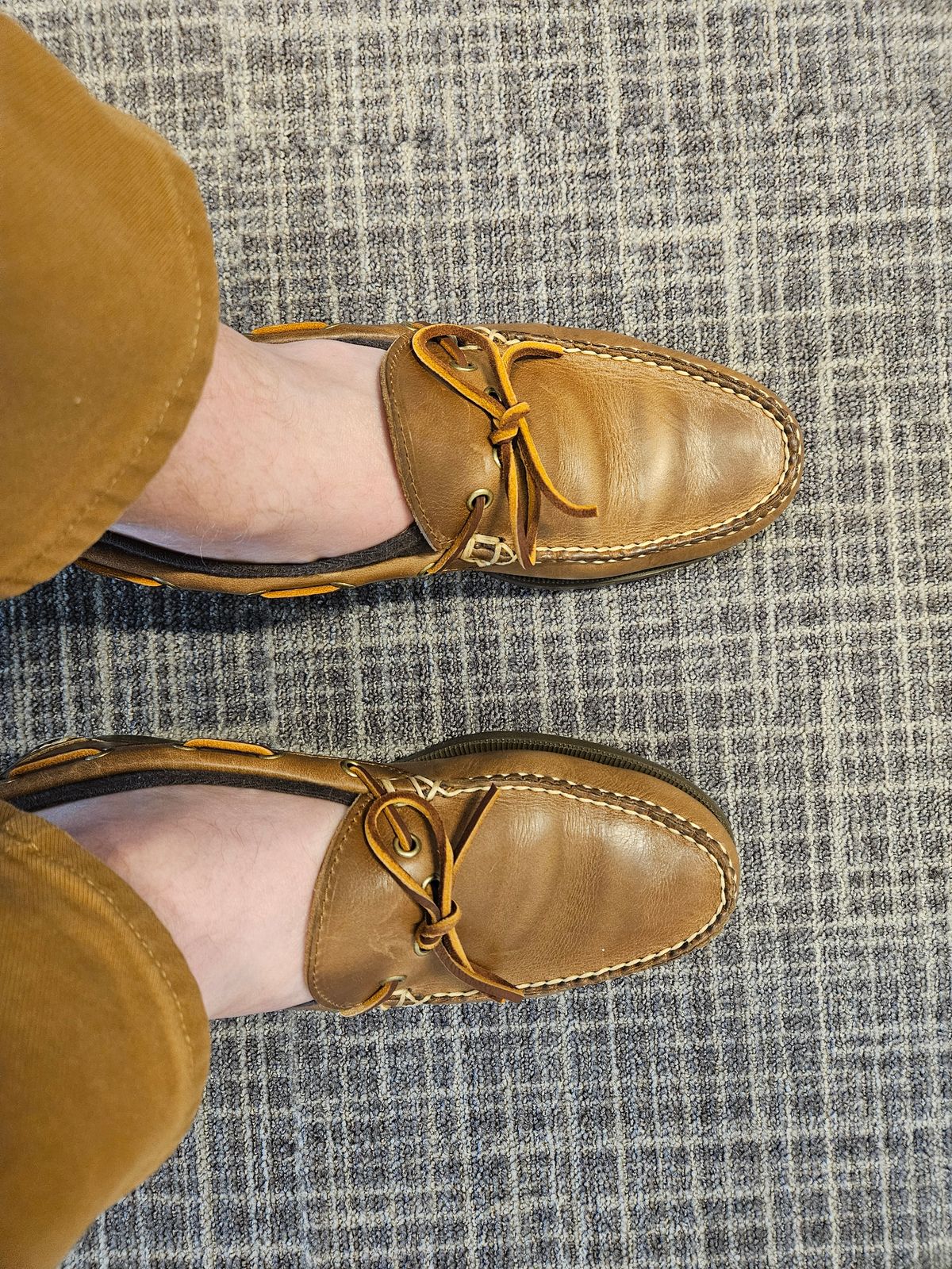 Photo by Adam_C on July 3, 2025 of the Oak Street Bootmakers Camp Moc in Horween Natural Chromexcel.