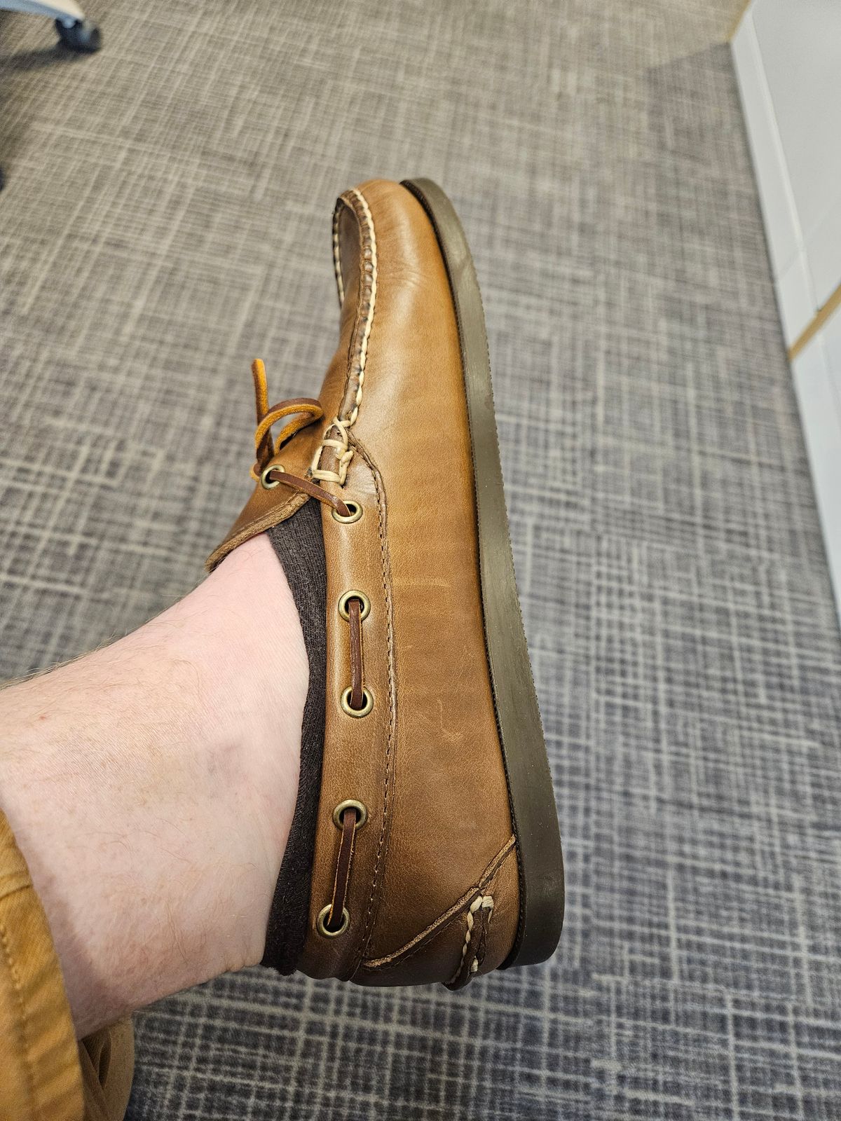 Photo by Adam_C on July 3, 2025 of the Oak Street Bootmakers Camp Moc in Horween Natural Chromexcel.
