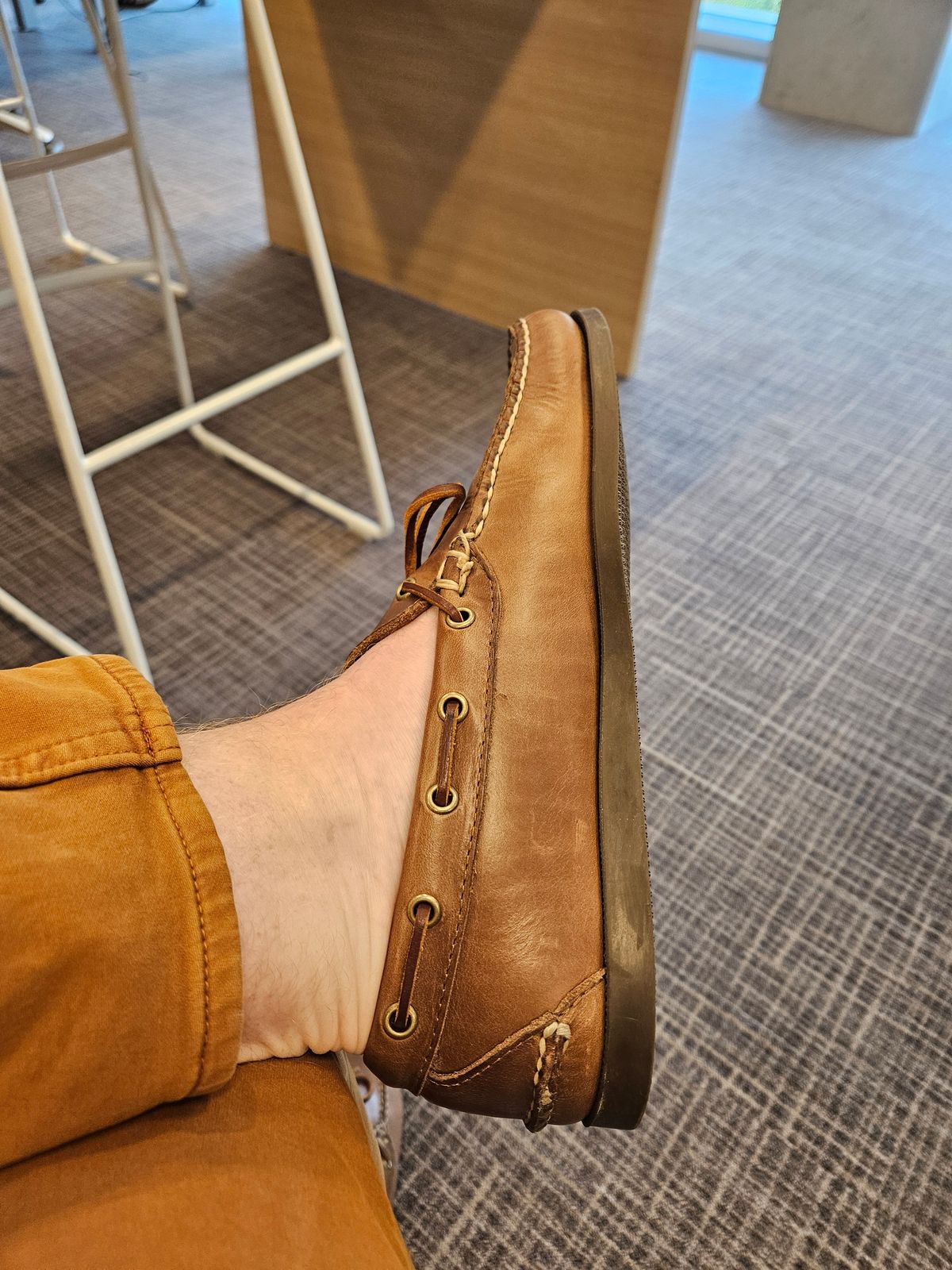 Photo by Adam_C on November 18, 2025 of the Oak Street Bootmakers Camp Moc in Horween Natural Chromexcel.