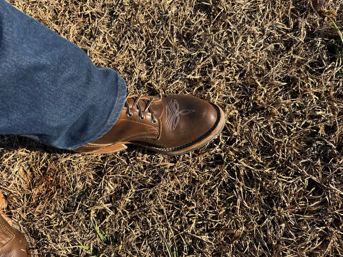 Photo by bearjohn on January 8, 2025 of the Nicks Packer in Horween British Tan Chromexcel.