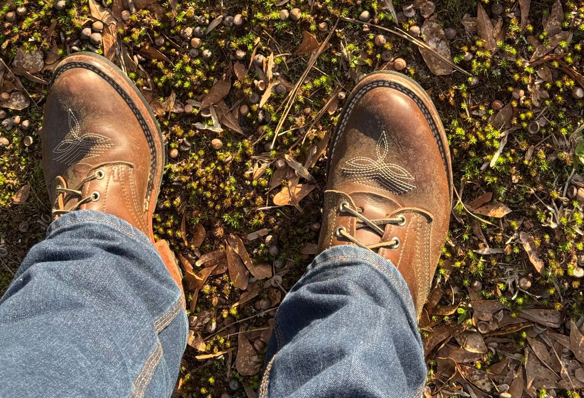 Photo by bearjohn on March 13, 2026 of the Nicks Packer in Horween British Tan Chromexcel.