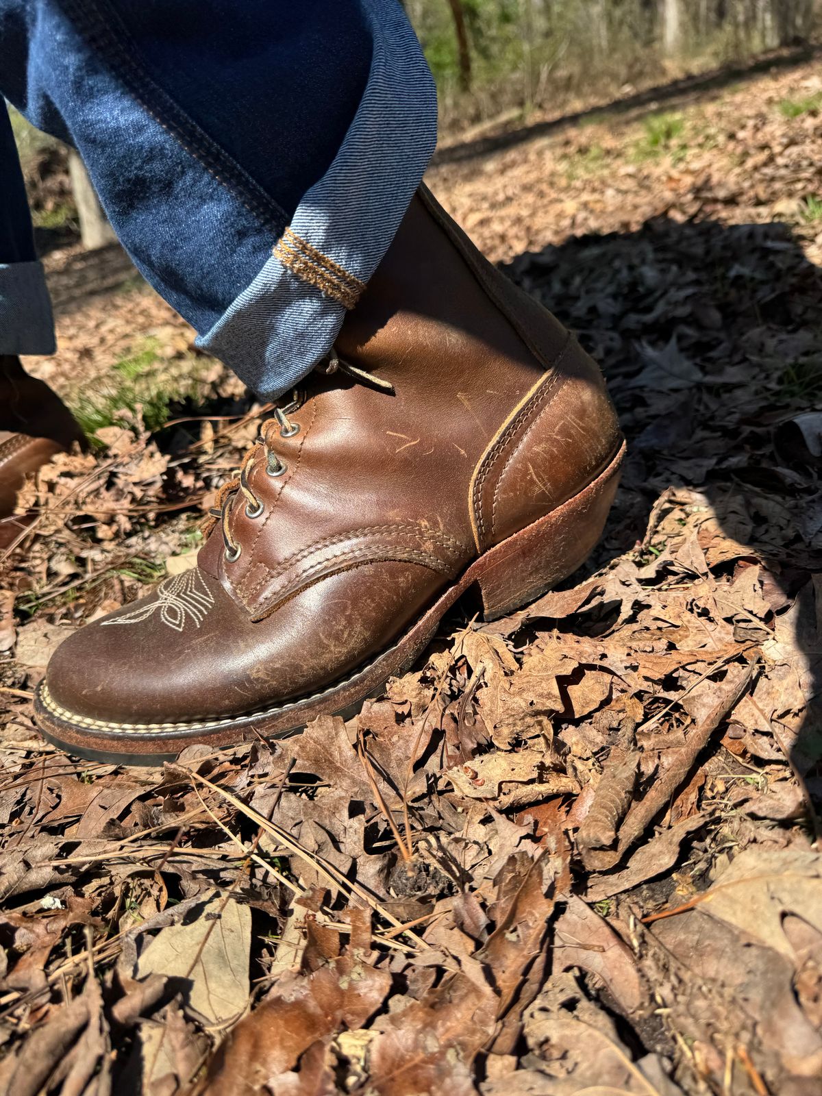 Photo by bearjohn on March 17, 2026 of the Nicks Packer in Horween British Tan Chromexcel.